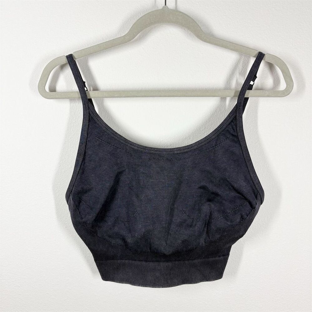 Gymshark Sweat Seamless Washed Midi Tank Top Size M Black Stretch Ribbed Active